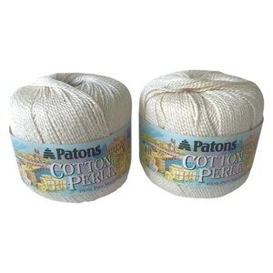 NEW! VTG 70’s Soft PATONS 💯% Cotton Cream Perle Yarn knit crochet 2X 50 grams
